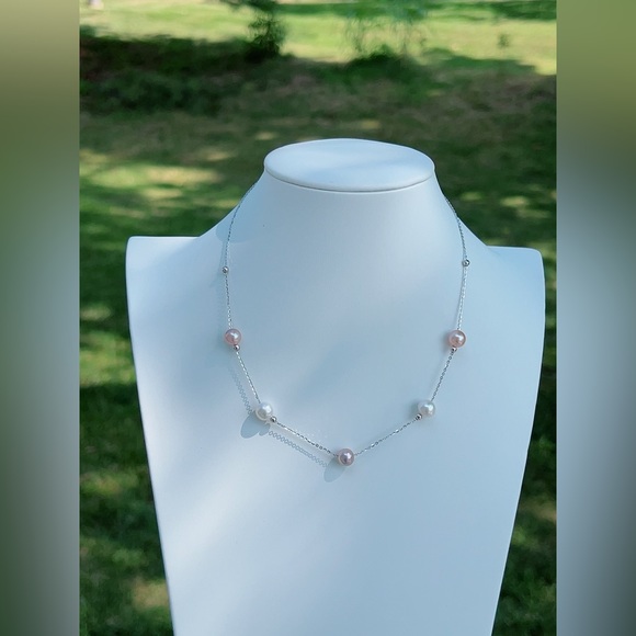 M7 Handmade S925 Freshwater Pearl Necklace two way wearing - Picture 4 of 7